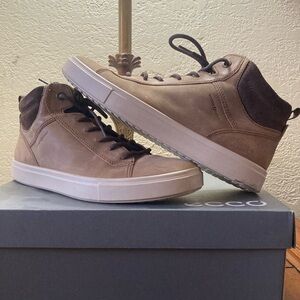 Ecco Men's Brown High-Top Sneakers